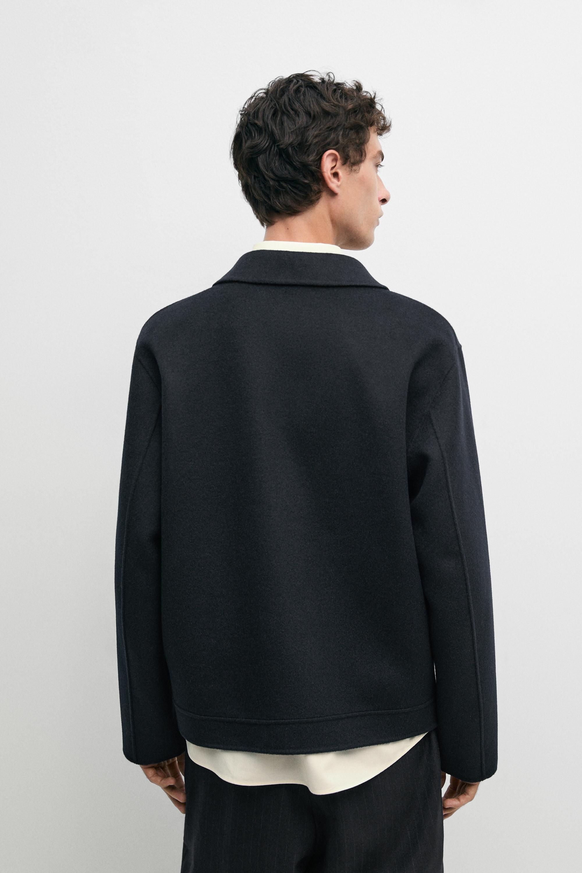 Blouson en laine mélangée double face